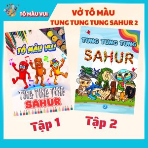 combo 2 tranh tô màu tung tung tung sahur
