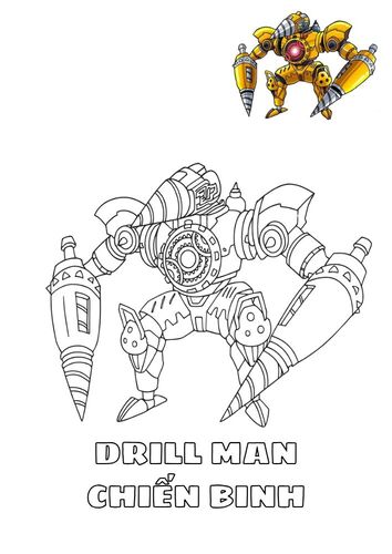 Tranh tô màu Drill Man có mẫu cực ngầu