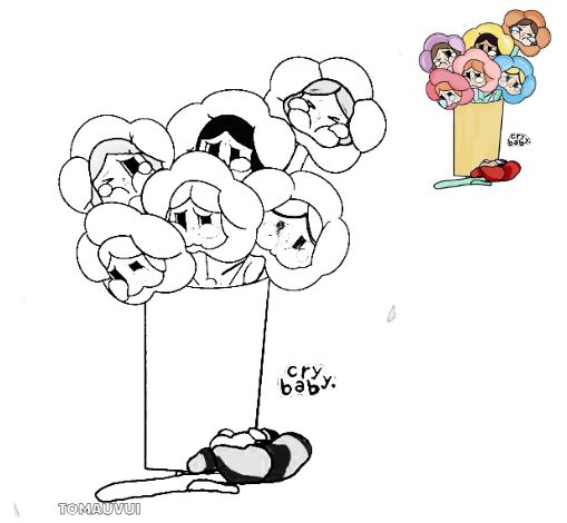 Tải tranh tô màu Crybaby miễn phí