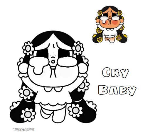 Tranh tô màu Crybaby biến cảm xúc