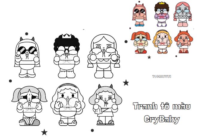 Tranh tô màu Crybaby tạo nên tác phẩm riêng