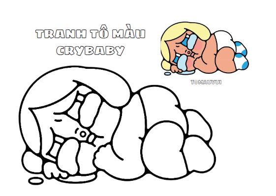 Tranh tô màu Crybaby cực ngộ nghĩnh