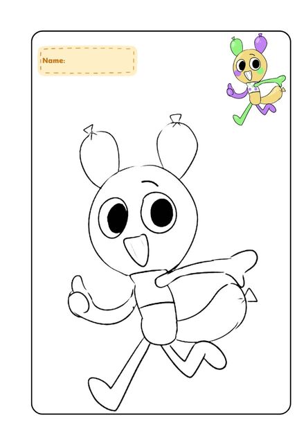 mẫu tranh tô màu Dandy’s World siêu dễ thương