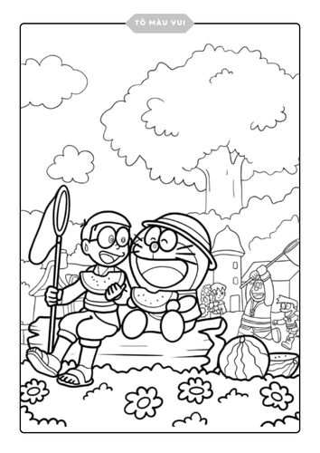 Doremon và Nobita qua nét màu vui nhộn