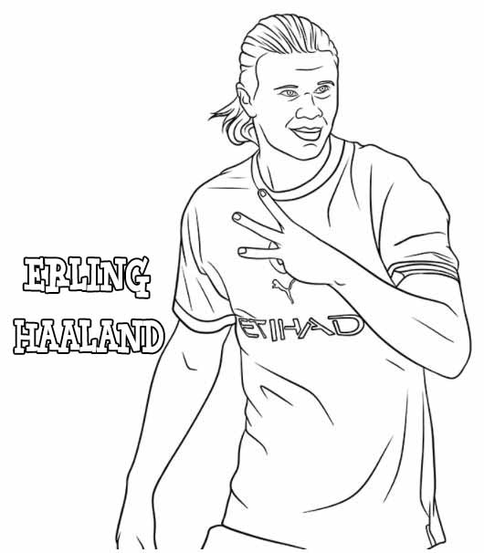 Tranh tô màu Haaland khám phá sân cỏ