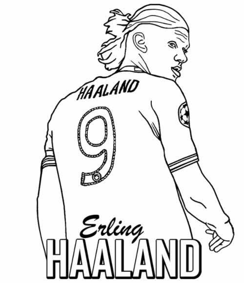 Bé vẽ thần tượng Haaland qua tranh tô màu
