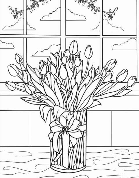 sắc màu hoa tulip chờ bé khám phá