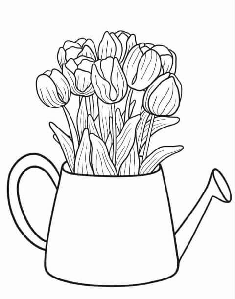 tranh tô hoa tulip cho bé gái