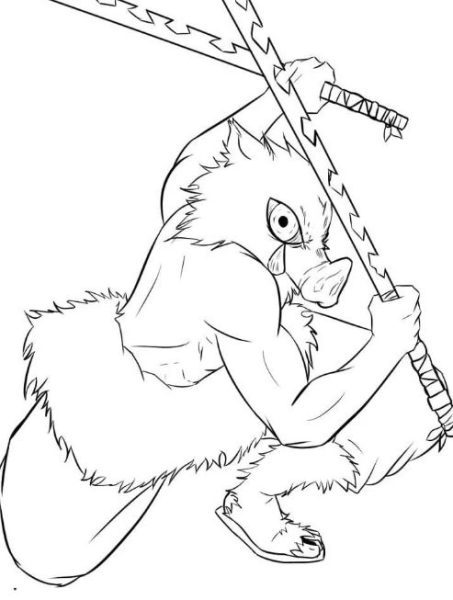 574+ Tranh tô màu Inosuke trong Thanh Gươm Diệt Quỷ