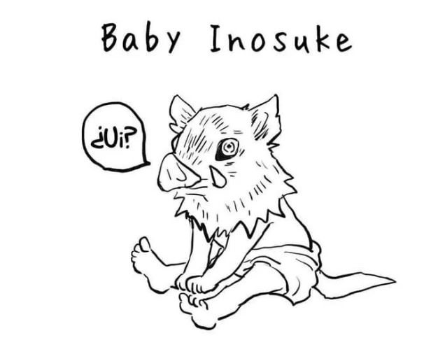 Tranh tô màu Inosuke chibi siêu xinh