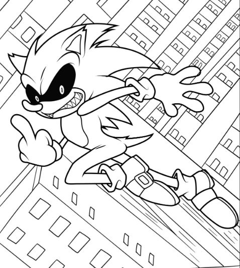 Tải tranh tô màu sonic exe miễn phí