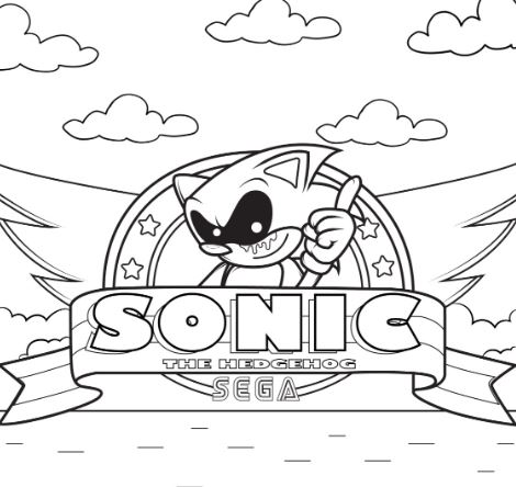 Tranh tô màu sonic exe kinh dị