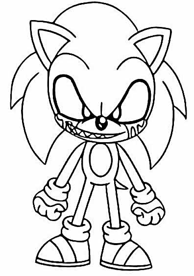 Tranh tô màu sonic exe tý hon