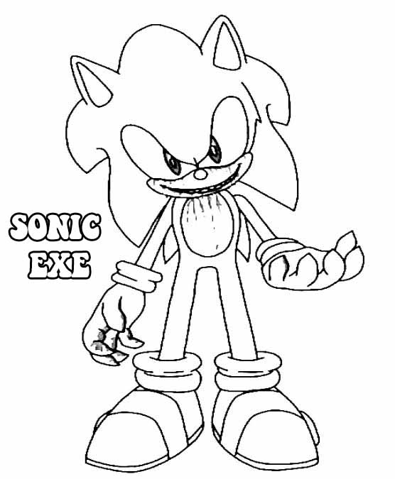 Tranh tô màu sonic exe đẹp