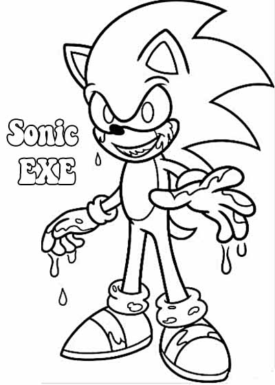 Tranh tô màu sonic exe ướt át