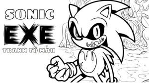 Tranh tô màu sonic exe độc đáo