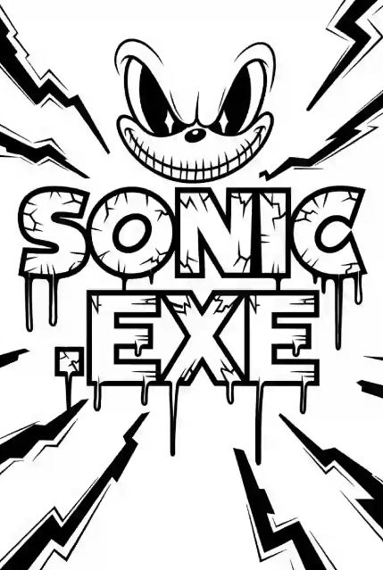 Tranh tô màu sonic exe khám phá kinh dị