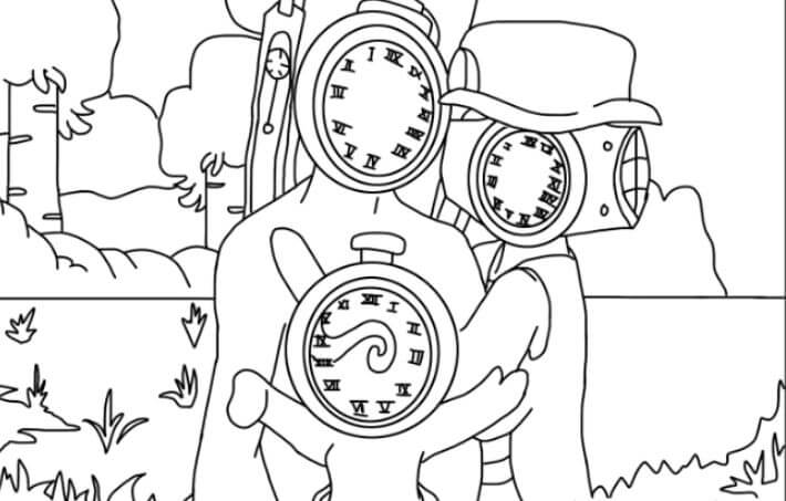 tranh to mau titan clock man 13