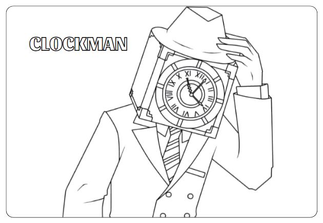 Hình tô màu ClockMan ngầu