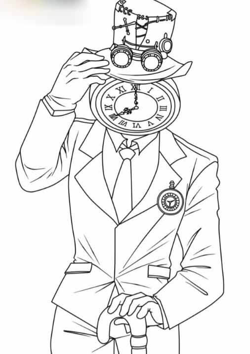 Clock Man trong bộ vest lịch lãm