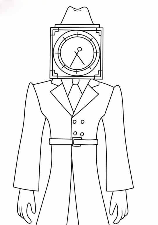 Tranh tô màu Clock Man chất lượng