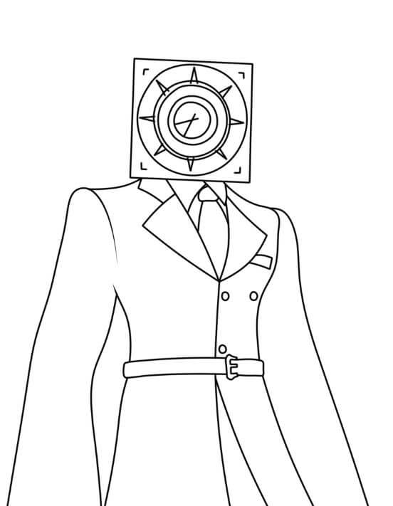 tranh tô màu Clock Man đẹp