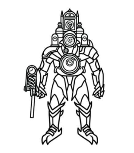 Tô màu Clock Man dễ thương cho bé