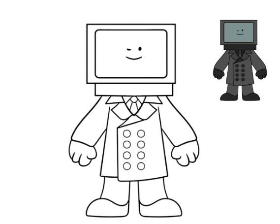 tranh tô màu TV Man có mẫu