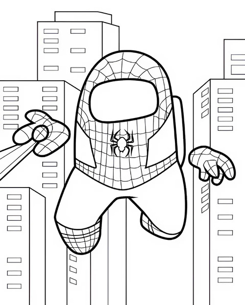 Sáng tạo cùng tranh tô màu Among Us hay Spiderman