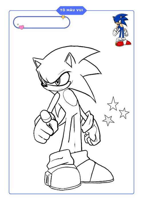 Tranh tô màu Sonic đẹp miễn phí