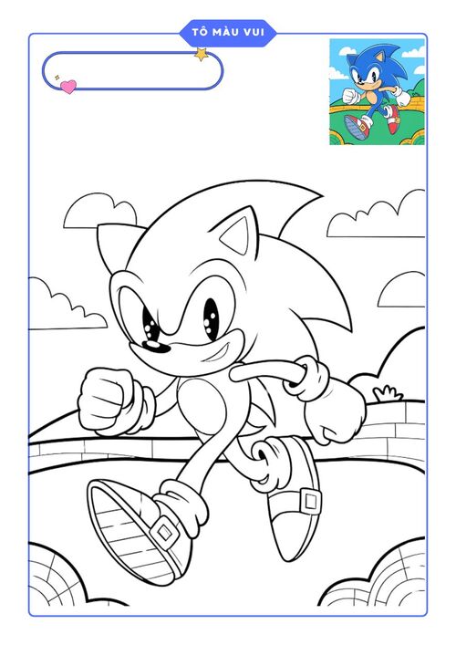 tranh tô màu Sonic đẹp