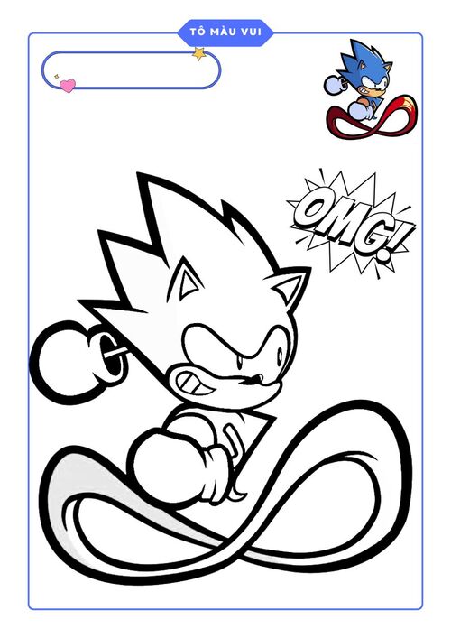 Tranh tô màu Sonic dành cho bé sáng tạo