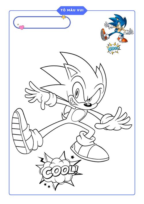 Tranh tô màu Sonic cho bé từ 3–7 tuổi