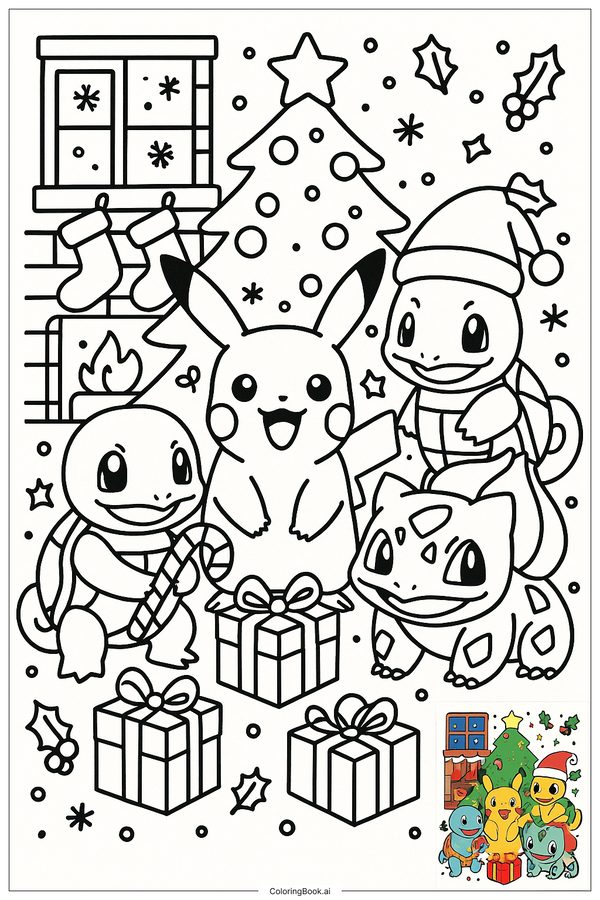 tranh tô màu Pikachu dễ thương nhất