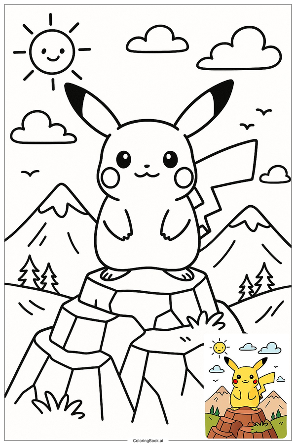 Tranh Pikachu cực xinh đã sẵn sàng cho bé