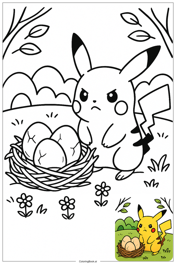 Tranh tô màu Pikachu – Đẹp mê ly, bé tô thích mê