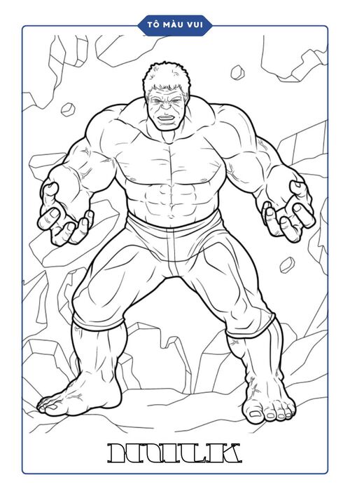 Tải ngay tranh tô màu anh hùng Hulk