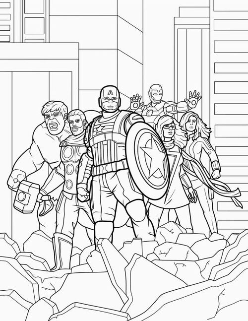 Tranh tô màu anh hùng Marvel đẹp nhất cho bé