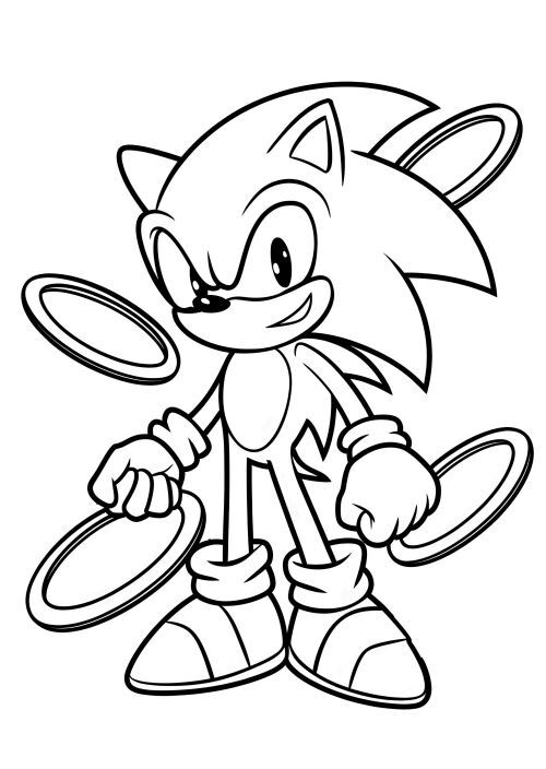 Tranh tô màu Sonic cùng chiếc vòng tốc độ