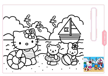Những mẫu tranh tô màu đẹp của Tô Màu Vui về Hello Kitty