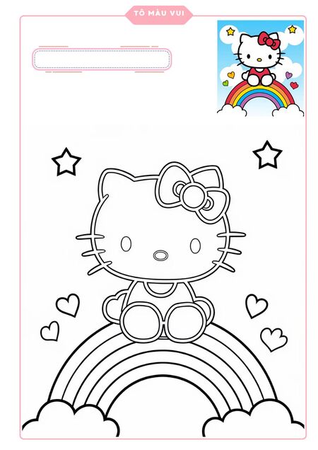 Hello Kitty xinh xắn cho bé tô màu