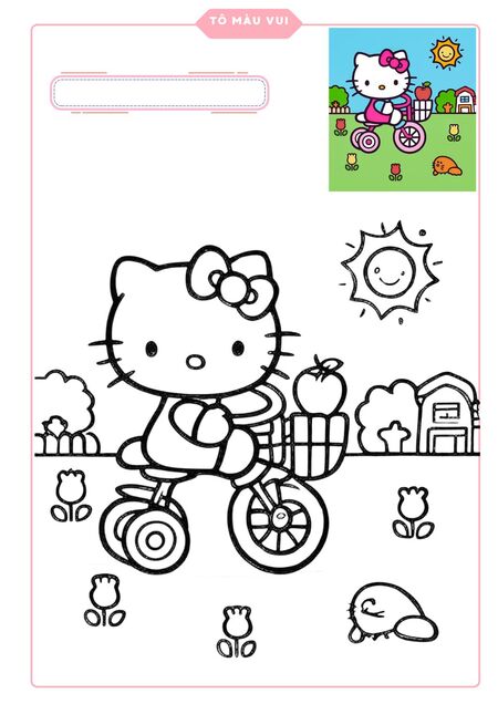 Đạp xe và tô màu cùng Hello Kitty