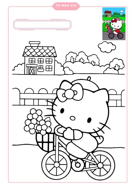 Quá đẹp cho mẫu tranh tô màu Hello Kitty