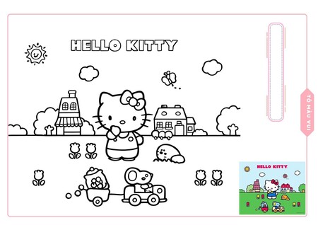 Khám phá bộ tranh tô màu Hello Kitty cho bé gái nha