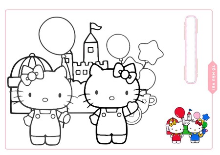 Quá đẹp với những mẫu tránh tô màu Hello Kitty từ Tomauvui.com