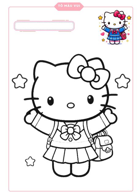 Hello Kitty có mẫu tô màu