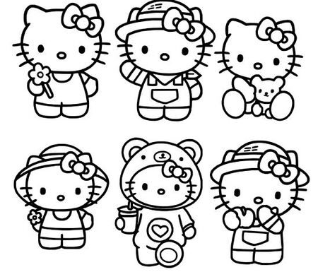 Tranh tô màu Hello Kitty đơn giản
