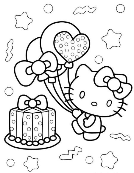 Tải tranh tô màu Hello Kitty miễn phí