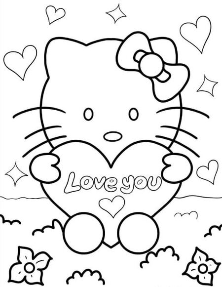 Khám phá tranh tô màu Hello Kitty dễ thương