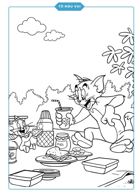 Tải ngay bộ sưu tập tranh tô màu Tom and Jerry dễ thương